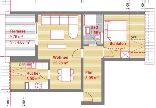 Grundriss WE 19 Dachgeschosswohnung Karlsruhe / Neureut