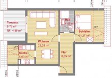 Grundriss WE 19 Sofort beziehbar: Helle 2-Zimmer-Wohnung mit Dachterrasse in Neureut-Kirchfeld