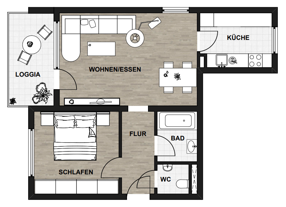 Grundriss Erdgeschosswohnung Karlsruhe / Neureut