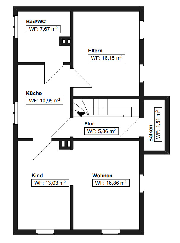 Grundriss OG Zweifamilienhaus Karlsdorf-Neuthard