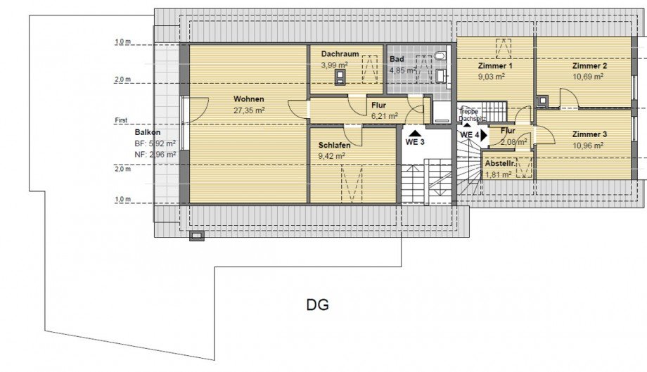 Dachgeschoss Mehrfamilienhaus Bischweier