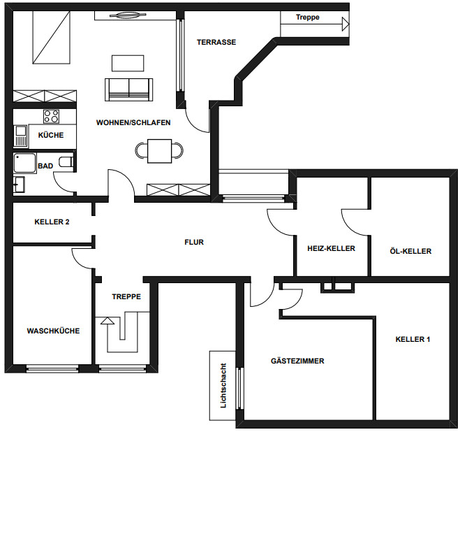 Grundriss UG_Expos� Bungalow Karlsruhe
