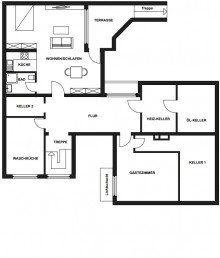 Grundriss UG_Expos� Raumwunder mit gro�em Potenzial: Sch�ner Bungalow in KA-Gr�nwinkel