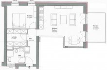 Wohnung 2 (Erdgeschoss) 2021 saniert: Wundersch�ne 2-Zimmer-Wohnung mit Terrasse und Gartenanteil in Bischweier