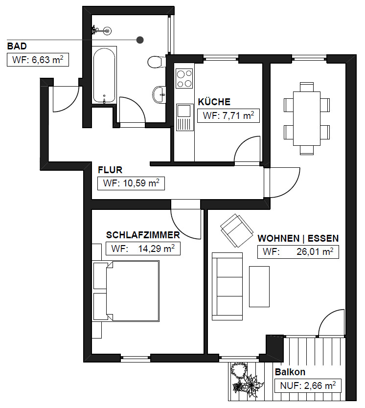 Grundriss Etagenwohnung Ettlingen