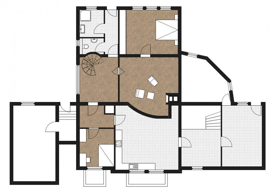Grundriss Souterrain Einfamilienhaus Ettlingen / Spessart