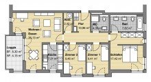 Grundriss Wundersch�ne 4-Zimmer-Wohnung im Citypark mit gro�em Balkon und Stellplatz