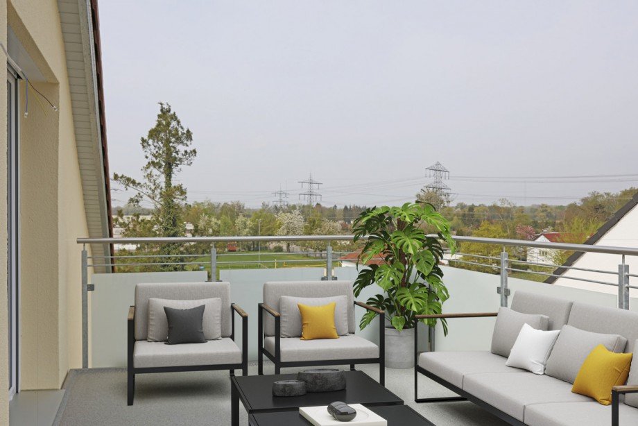 Terrasse DG Etagenwohnung Rheinstetten / Forchheim