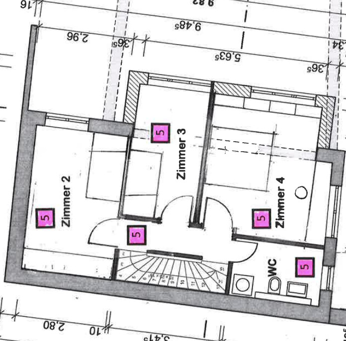 Grundriss OG Einfamilienhaus Karlsruhe