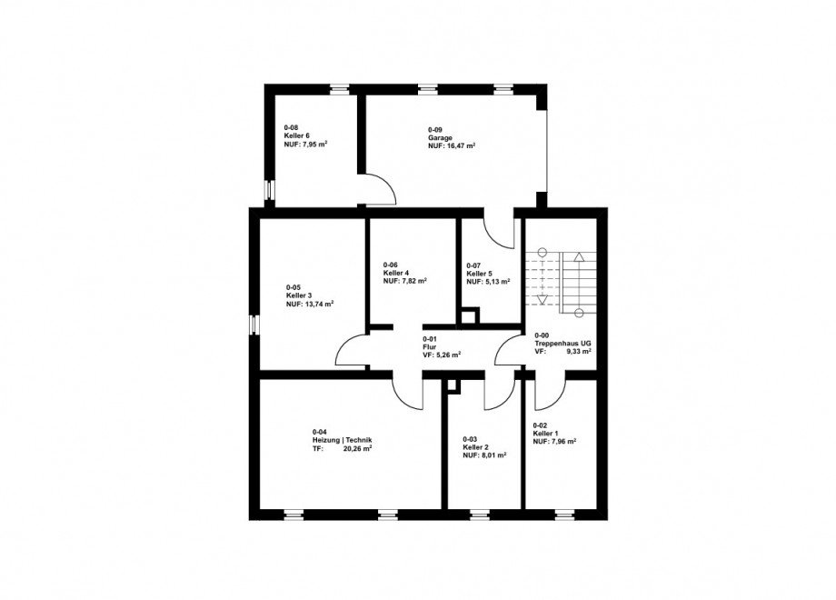 Untergeschoss Mehrfamilienhaus Ettlingen / Sch�llbronn