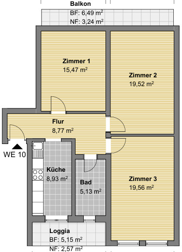  Etagenwohnung Karlsruhe / S�dstadt