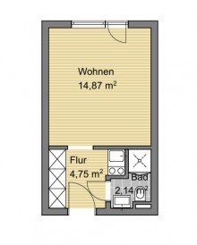 Grundriss WE 58 Renditegl�ck f�r Einsteiger: Neuvermietbares, modernisiertes Studenten-Apartment in Landau