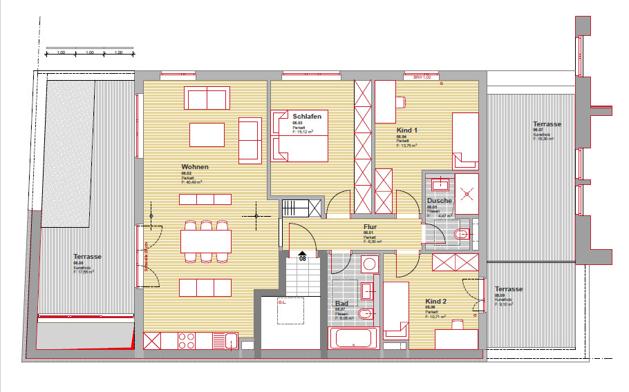 Grundriss Etagenwohnung Rastatt
