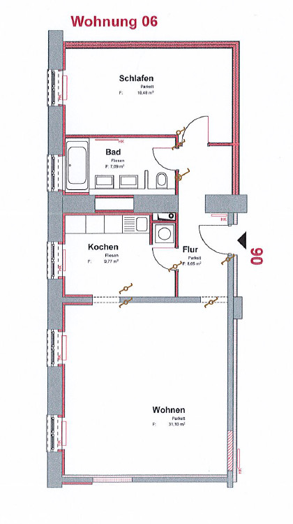 Grundriss Etagenwohnung Rastatt