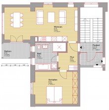 Grundriss Wundersch�ne 2-Zimmer-Wohnung mit Balkon in kernsaniertem Altbau im Rastatter Zentrum