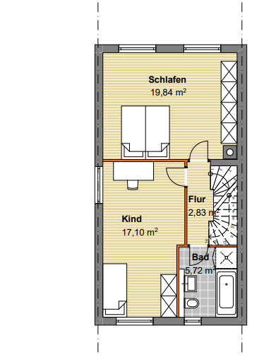Obergeschoss Reihenendhaus Karlsruhe