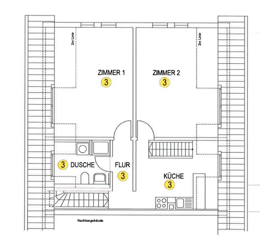 Grundriss Dachgeschosswohnung Karlsruhe