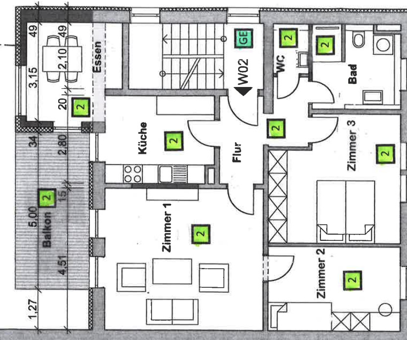 Grundriss Etagenwohnung Karlsruhe