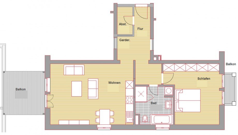 Grundriss Expos� neu Etagenwohnung Rastatt