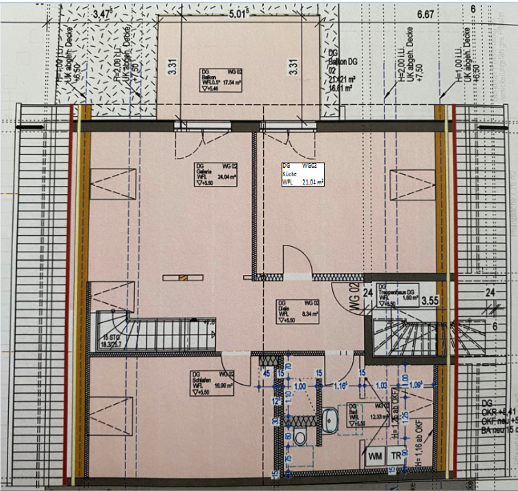 Grundriss DG Etagenwohnung Rheinstetten / Forchheim