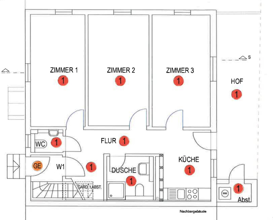 Grundriss Erdgeschosswohnung Karlsruhe