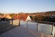 Ausblick von der Dachterrasse Hochwertig ausgestattetes Business-Apartment  Gustav  in KA-Durlach