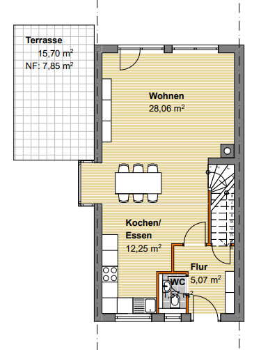 Erdgeschoss Reihenendhaus Karlsruhe