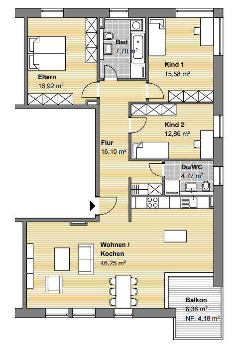 Grundriss Etagenwohnung Stutensee