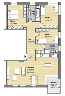 Grundriss Gro�z�gige 4-Zimmer-Wohnung in beliebter Lage von Stutensee