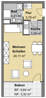  Lukrative Kapitalanlage: Helle 1-Zimmer-Wohnung in
Durmersheim