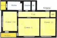 Grundriss WGs aufgepasst: Helle 3-Zimmer-Wohnung in der Nordweststadt mit zwei Balkonen