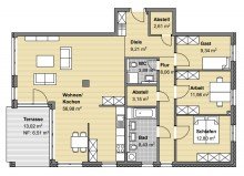 Grundriss Barrierefrei betretbare, neuwertige Traumwohnung im Herzen von Karlsruhe-Gr�tzingen
