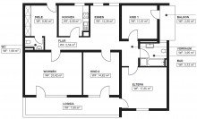 Grundriss Rohdiamant: Ger�umige 4,5-Zimmer-Wohnung in guter S�dweststadt-Lage
