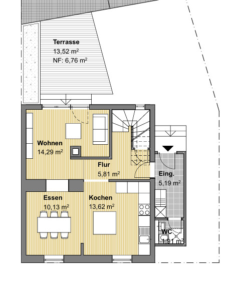 Grundriss EG Einfamilienhaus Karlsruhe