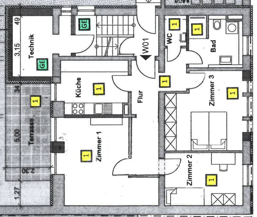 Grundriss Erdgeschosswohnung Karlsruhe