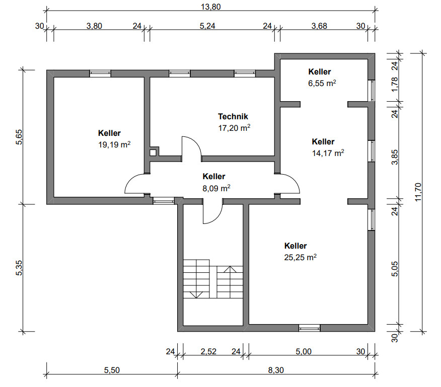 Untergeschoss Einfamilienhaus Karlsdorf-Neuthard / Neuthard