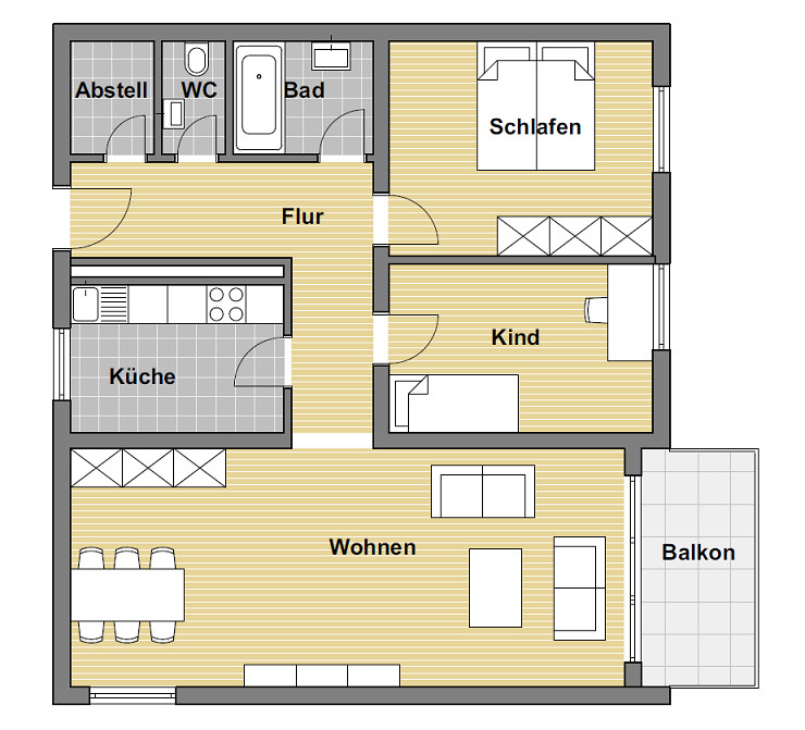Grundriss Etagenwohnung Karlsruhe
