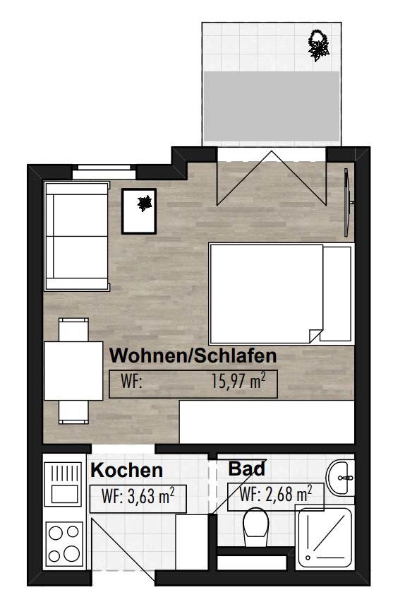Grundriss Erdgeschosswohnung Rastatt