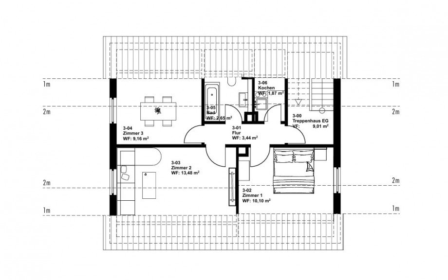 Dachgeschoss Mehrfamilienhaus Ettlingen / Sch�llbronn