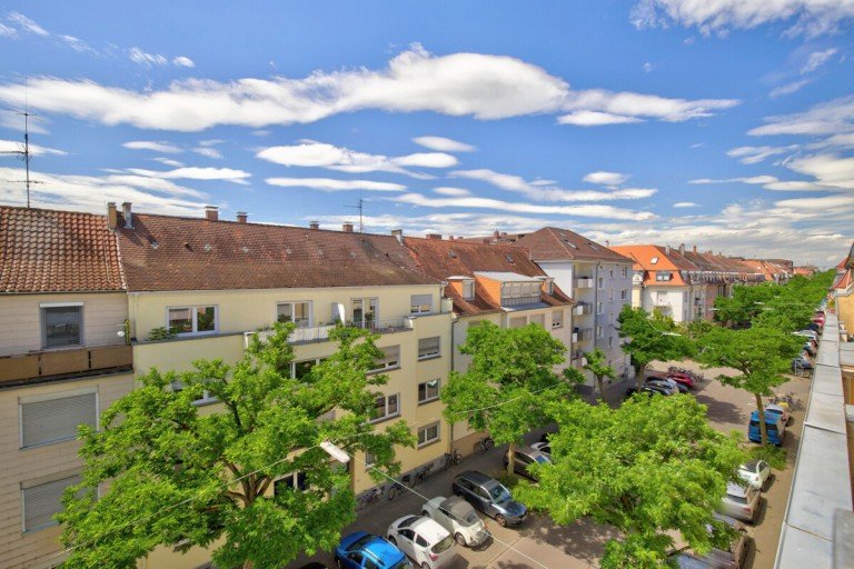 Ausblick vom Balkon Karlsruhe / S�dstadt Etagenwohnung Sofort beziehbar: Charmante 3-Zimmer-Wohnung in begehrter S�dweststadt-Lage